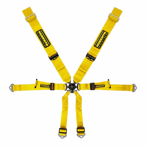 SCHROTH 94650-H3 Racing Harness Profi 3x2 6-Point, Yellow for PORSCHE 911 GT3 / GT3RS