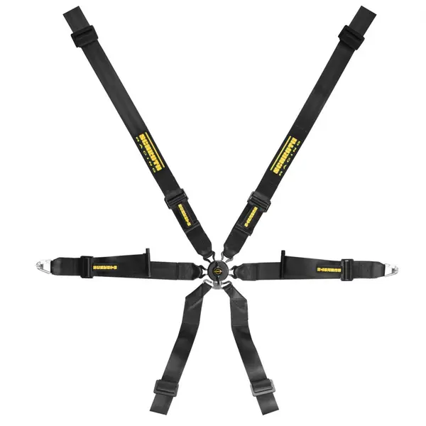 SCHROTH 94580-0 Racing Harness Profi XLT 2x2 Pull-down 6-Point, Black