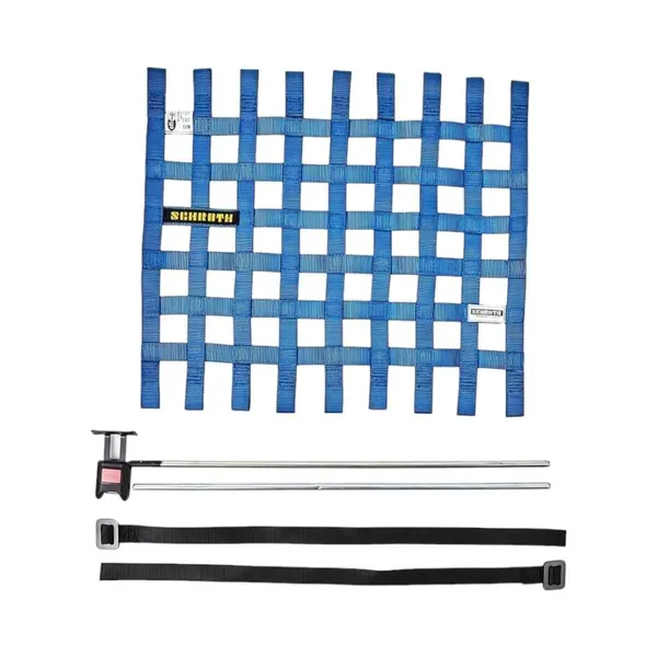 SCHROTH 09543-1 Right Window Net with Hardware 400 x 405mm SFI/FIA, Blue