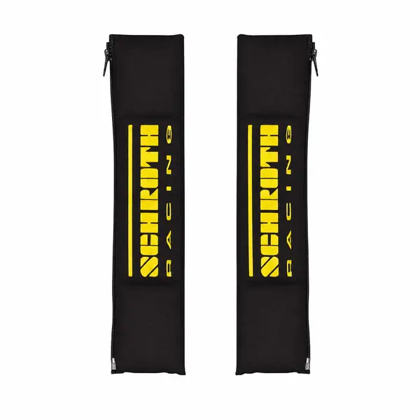 SCHROTH 00119 Shoulder Pads Racing Logo 50mm, Black/Yellow Logo