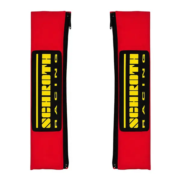 SCHROTH 02119 Shoulder Pads Racing Logo 50mm, Red/Yellow Logo