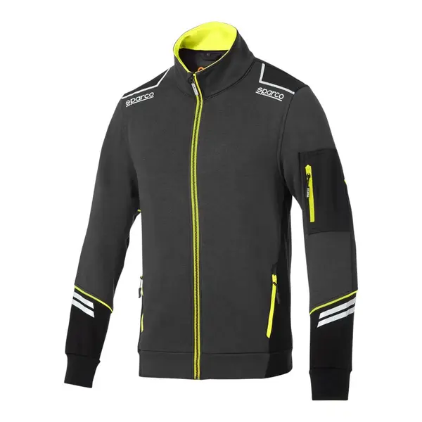 SPARCO 02429GSGF7XXX Full Zip Sweatshirt Tech Alabama, Grey/Yellow