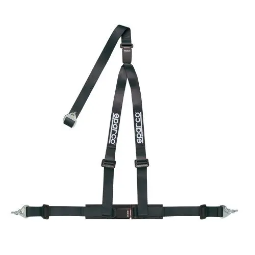 SPARCO 04608DF1NR Harness belts CLUB H-3M DUAL, 3 points, 2", ECE, snap on, black