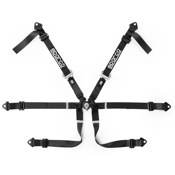 SPARCO 04823HNR Harness belts PRIME F3, 2", 6 point, formula, HANS, FIA 8853-2016, black