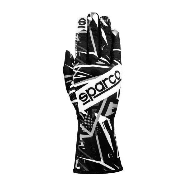 SPARCO BKG0001B0K06007 Karting Gloves K-Rookie, Black / White, Size 7