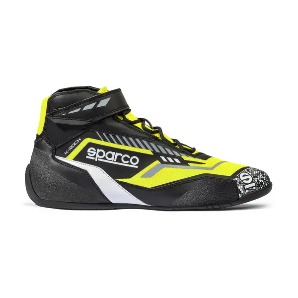 SPARCO BKB0001B0K08037 Karting Shoes K-Rock 2025, Black / Fluo Yellow