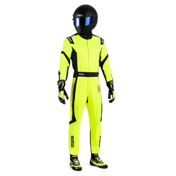 SPARCO BKS0010B0Y0400M Karting Suit Thunder Advanced, Fluo Yellow / Black